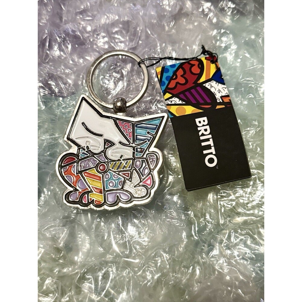 Romero Britto Cat Key chain Keychain: *NEW */COLLECTIBLE/NWOB